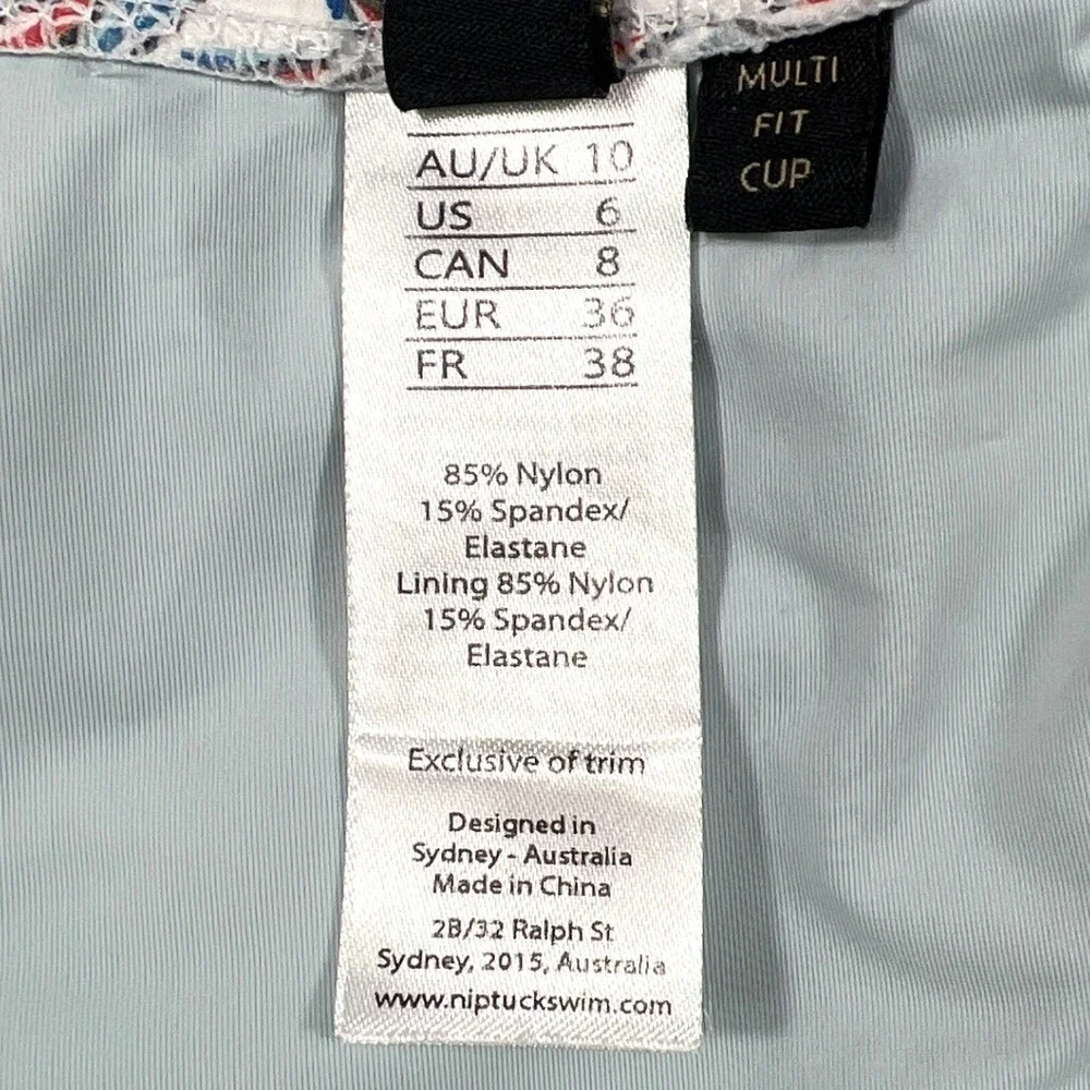 Nip Tuck Swim Louise One Piece Swimsuit Size 6 White Paisley Tummy Control‎ EUC